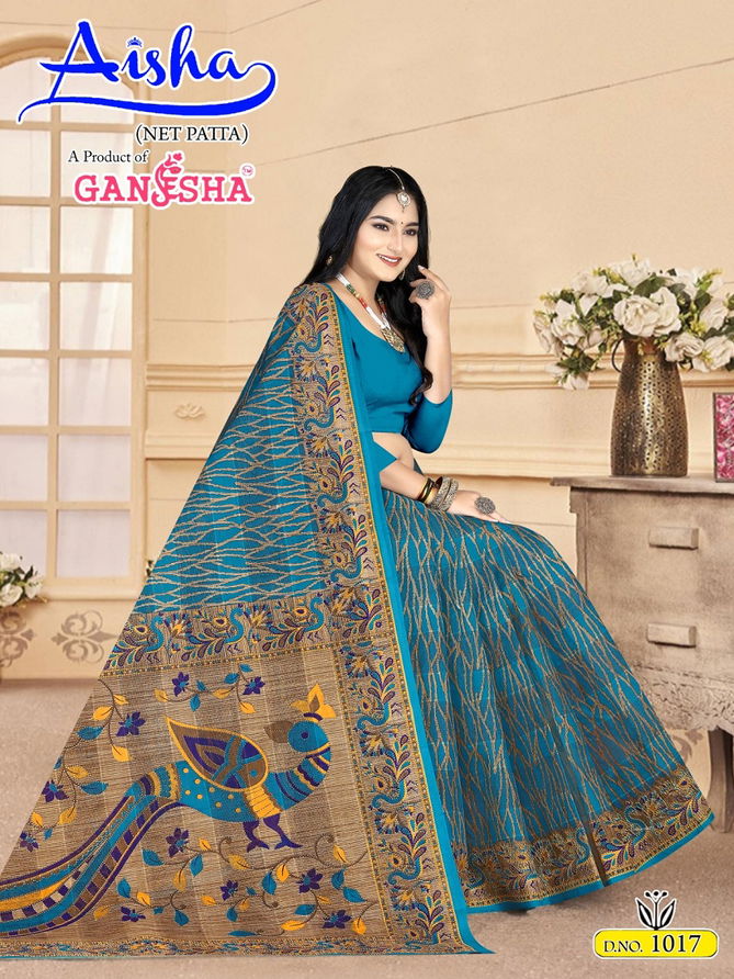 Aisha Vol 1 By Ganesha Printed Cotton Daily Wear Sarees Wholesale Shop In Surat
